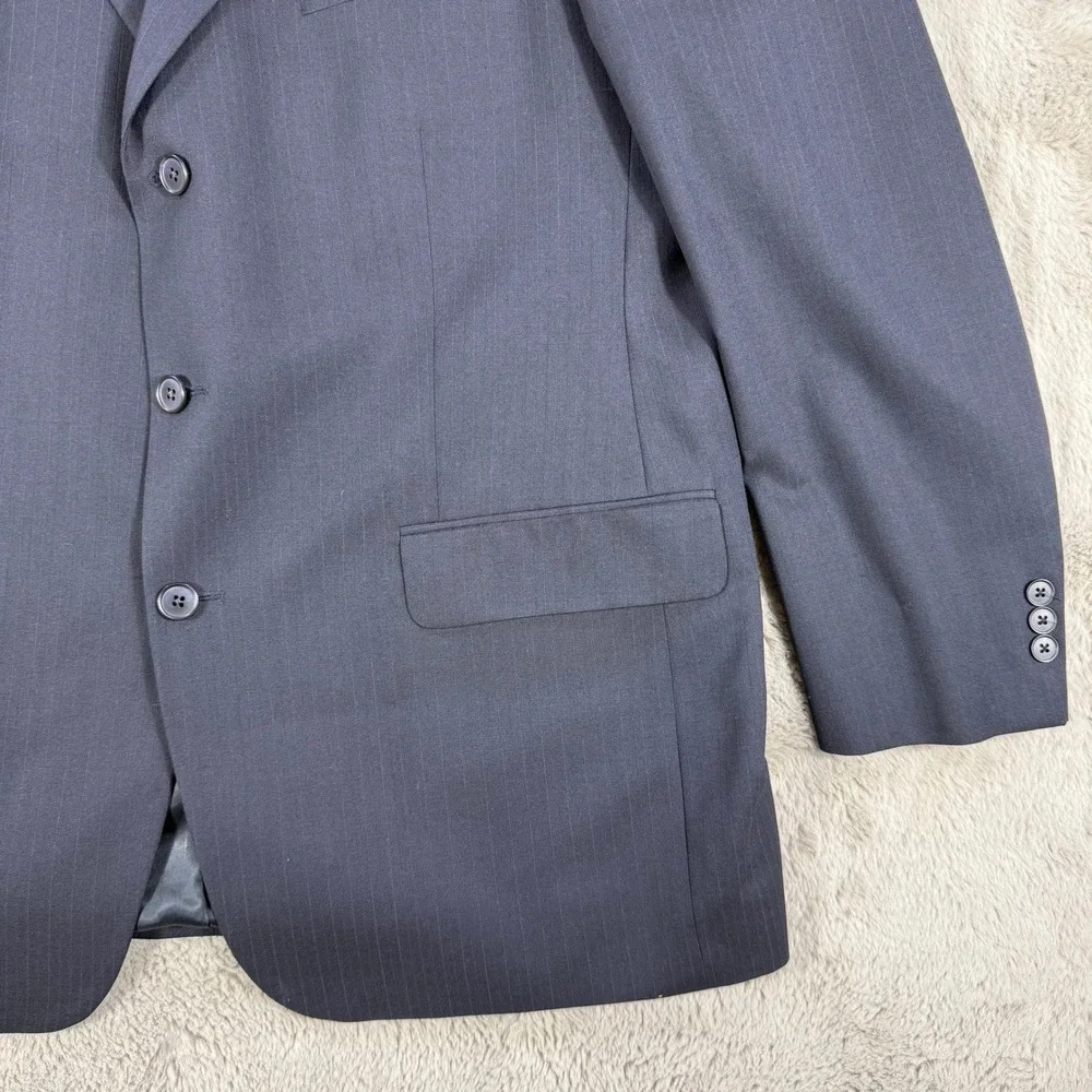 Paul Dione Mens Blazer Sport Coat 44R Regular Fit Pinstripe Wool Luxe CT Career‎